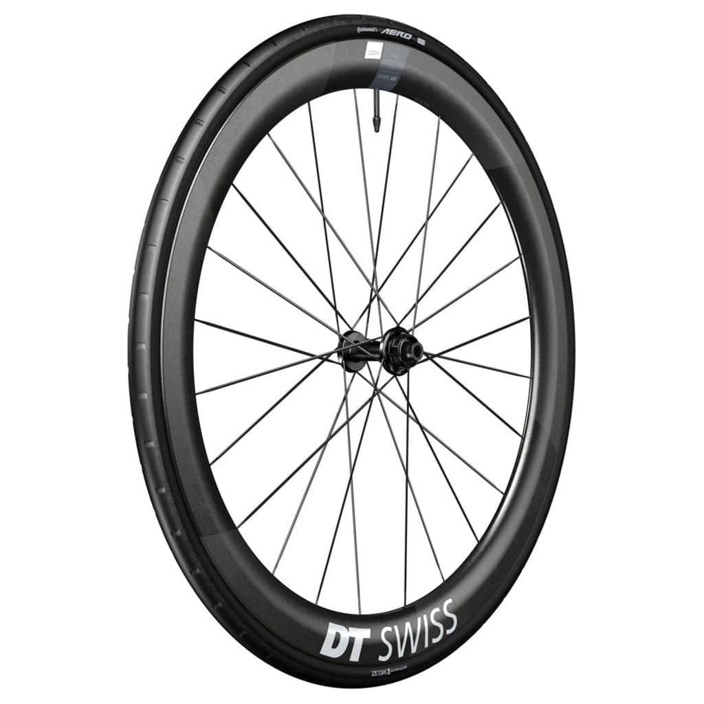 Racefiets voorwiel 28 inch DT Swiss ARC1400 Dicut 50 DB WTS Disc CL Carbon zwart, lichte en aerodynamische velg
