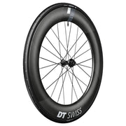 Voorwiel 28" DT Swiss ARC1400 Dicut 80 DB WTS carbon zwart voor racefiets, lichte en aerodynamische wielset.
