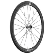 Zwart 28-inch DT Swiss A1800 Spline 30 DB WTS racefietswiel met disc CL aluminium, zichtbaar in de afbeelding.
