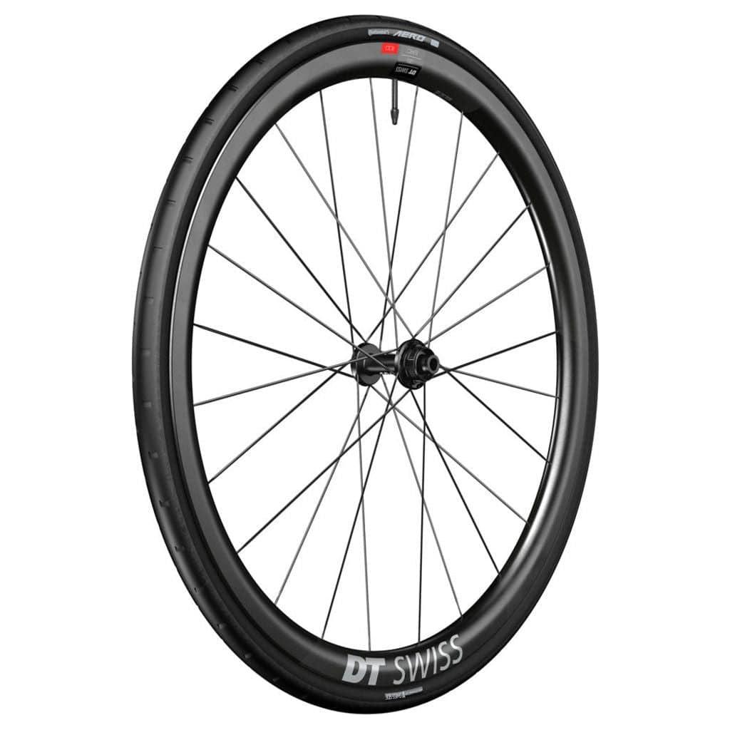 Racefiets wielset van DT Swiss V 28 met DT ERC1100 Dicut 35 WTS CB, zichtbaar op de afbeelding.