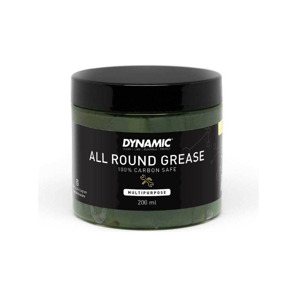 Dynamic All Round Grease Vet montagepasta in 200 ml verpakking, zichtbaar in de afbeelding.