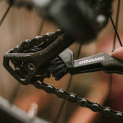 Zwarte Dynamic Grs fietsonderhoud borstel voor het reinigen van de drivetrain en ketting, geschikt voor gedetailleerd fietsreiniging