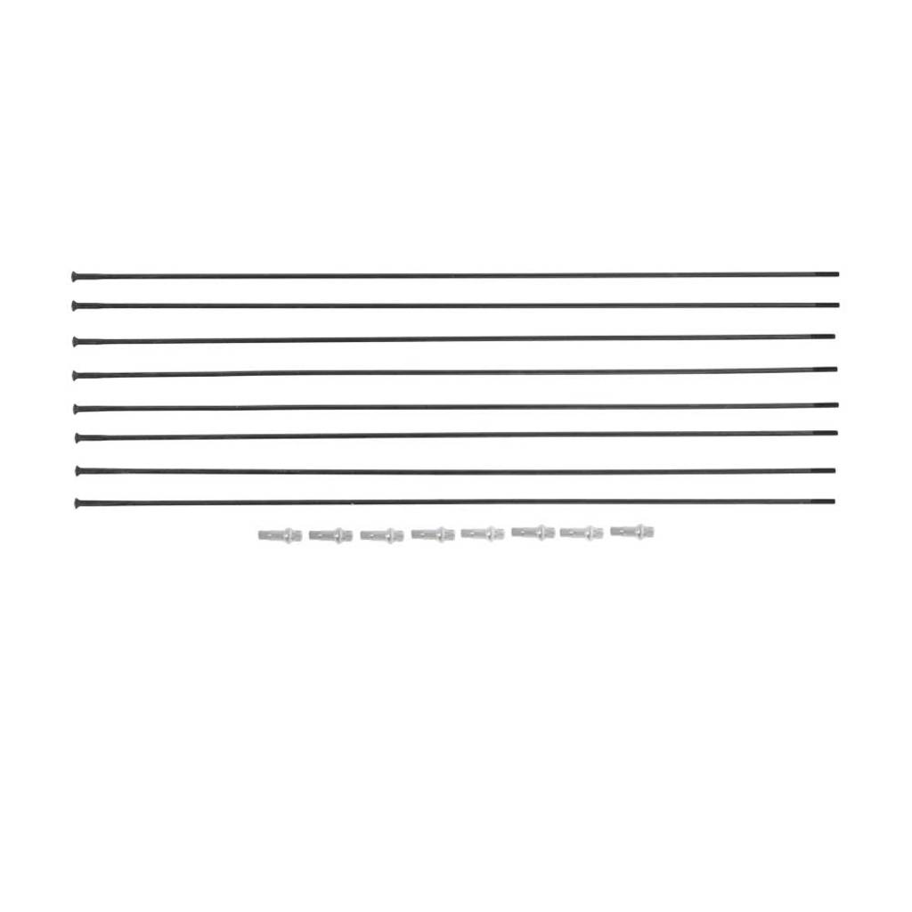 Zwart set van 8 DT Swiss HGC1400 Spline 30 DB 28-inch spaakkits voor voor- en achterwiel, inclusief spaken en nippels