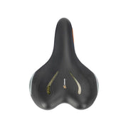 Selle Royal Lookin Moderate Royalgel Stracciatella zwart fietszadel voor stadsfietsen en e-bikes op een zwarte achtergrond