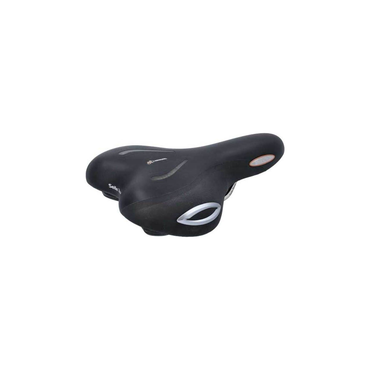 Zwart Selle Royal Lookin Moderate Royalgel Stracciatella fietszadel voor stadsfietsen en e-bikes, comfortabel en ergonomisch ontworpen