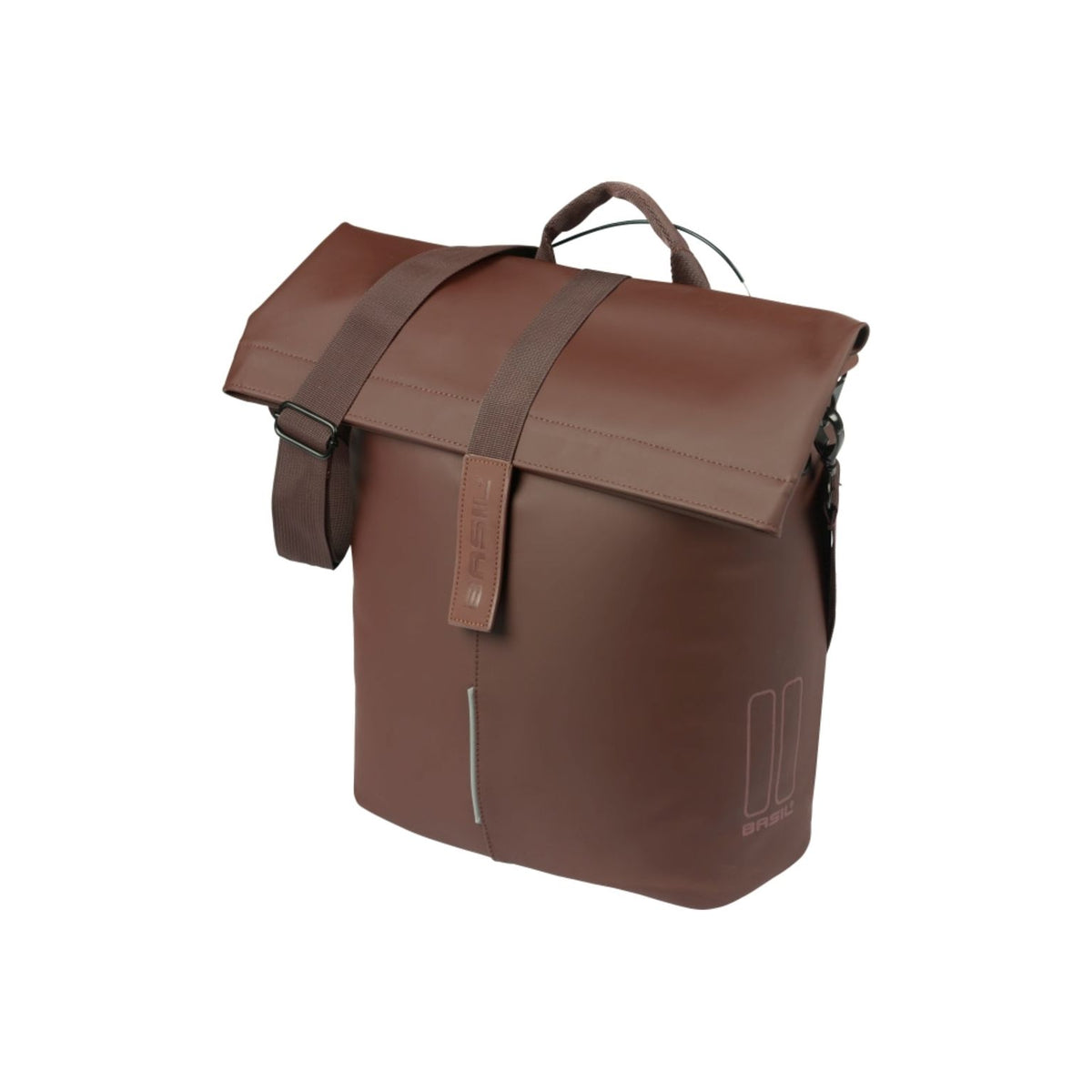 Basil City MIK fietstassen enkel, 14-16 liter, zwarte fietsshopper met verstelbare riem en waterdichte stof, geschikt voor fietsen.