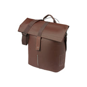 Basil City MIK fietstassen enkel, 14-16 liter, zwarte fietsshopper met verstelbare riem en waterdichte stof, geschikt voor fietsen.