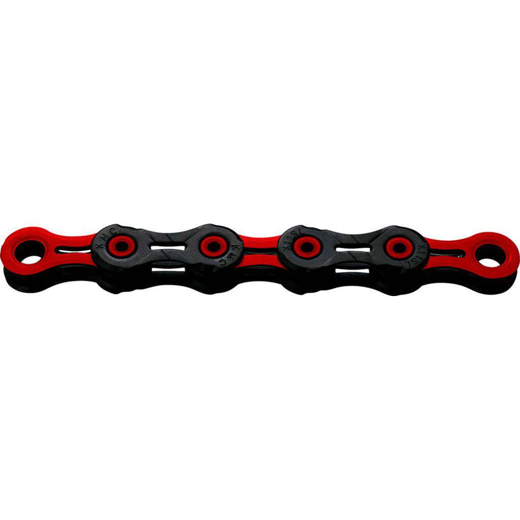 Ketting KMC DLC 11 Waxed 11V 11/128" 118 Sch. Zwart/Rood - Le Coq Wielerartikelen