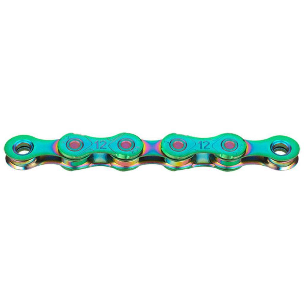 Ketting KMC X12 Waxed 12V 11/128" 126 Schakels - Aurora Green - Le Coq Wielerartikelen