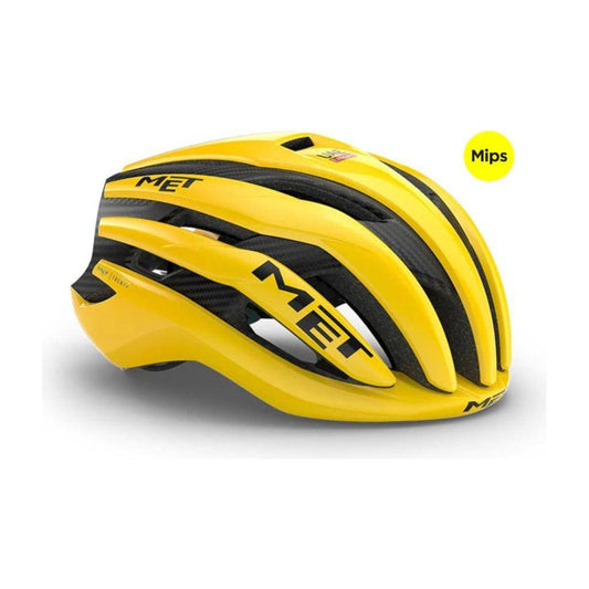 MET Fietshelm Trenta 3K Carbon MIPS Jaune Yellow - Le Coq Wielerartikelen