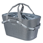 Basil Carry All achtermand voor fiets, 22 liter, stevige fietsmand met handvat en ruime opbergruimte, geschikt voor boodschappen.
