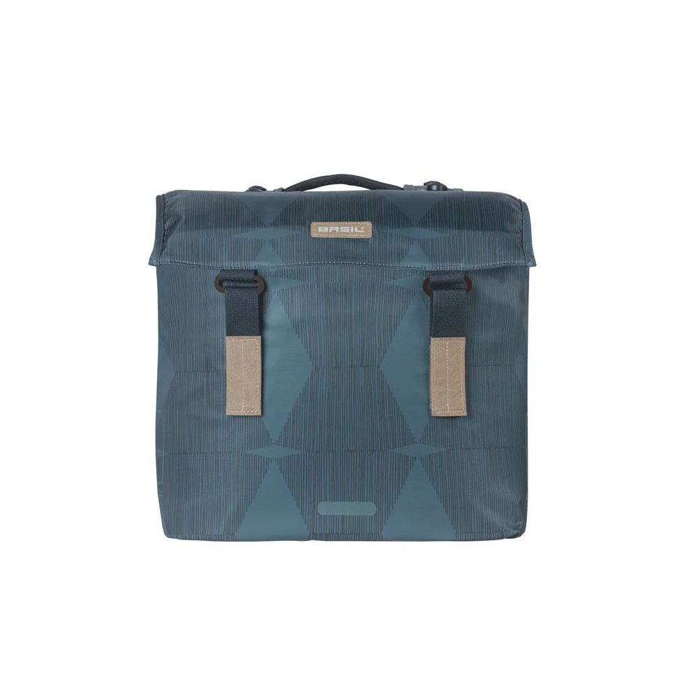 Basil Elegance Mik dubbele fietstas in groen, 40-49 liter, bevestigt aan fiets achterdrager, waterbestendig en stijlvolle tas.