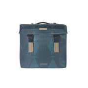 Basil Elegance Mik dubbele fietstas in groen, 40-49 liter, bevestigt aan fiets achterdrager, waterbestendig en stijlvolle tas.
