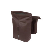 Basil City dubbele fietstas van 28-32 liter, waterafstotend, geschikt voor MIK bevestiging, zwart met reflectie details