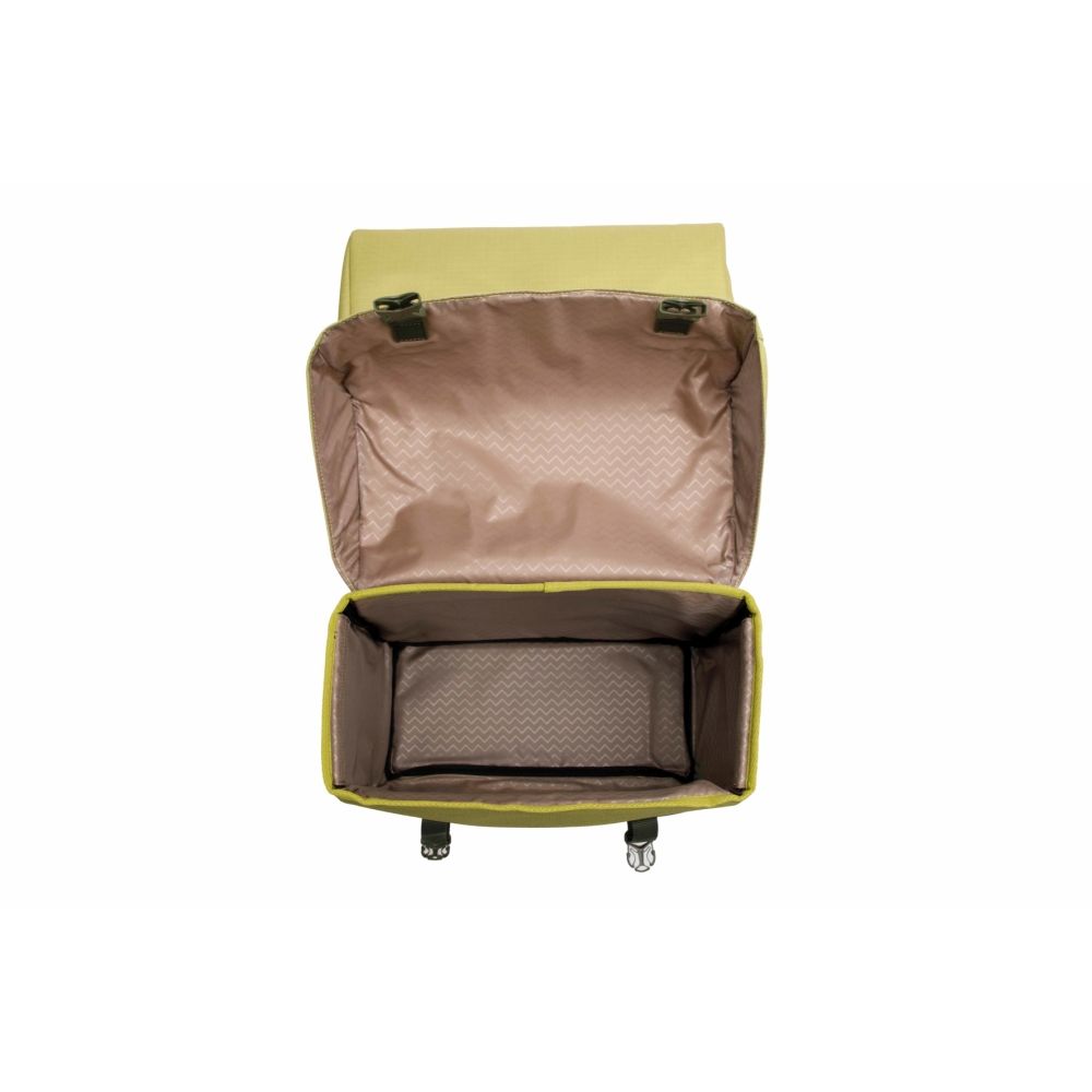 Nieuwe Looxs Joli dubbele fietstas van 37 liter, gemaakt van gerecycled polyester, met verstelbare riemen en stevige constructie.