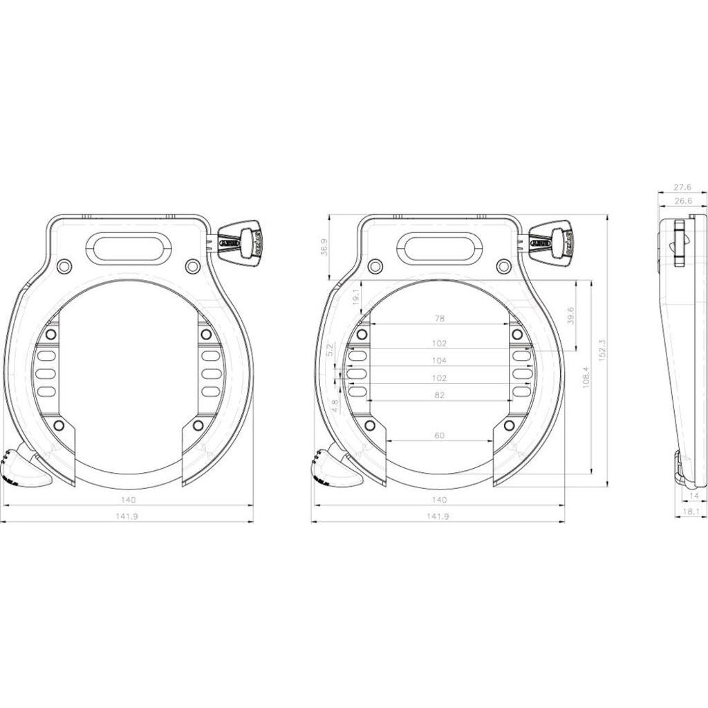 Abus Ringslot Amparo 4650 SL R Insteek Zwart