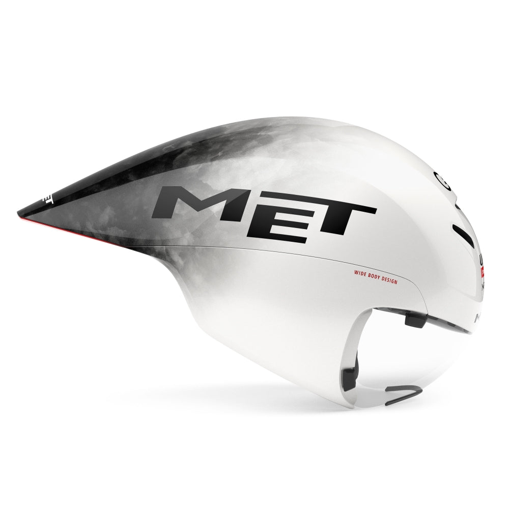 Fietshelm MET Drone Wide Body II UAE Team Emirates MY25 White Black - Le Coq Wielerartikelen