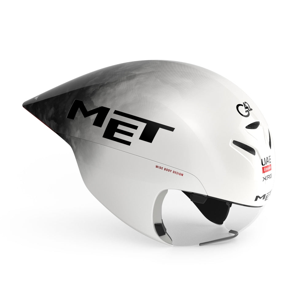 Fietshelm MET Drone Wide Body II UAE Team Emirates MY25 White Black - Le Coq Wielerartikelen