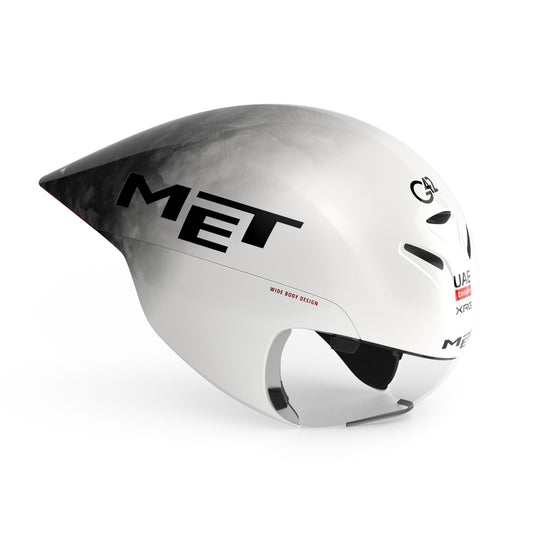 Fietshelm MET Drone Wide Body II UAE Team Emirates MY25 White Black - Le Coq Wielerartikelen