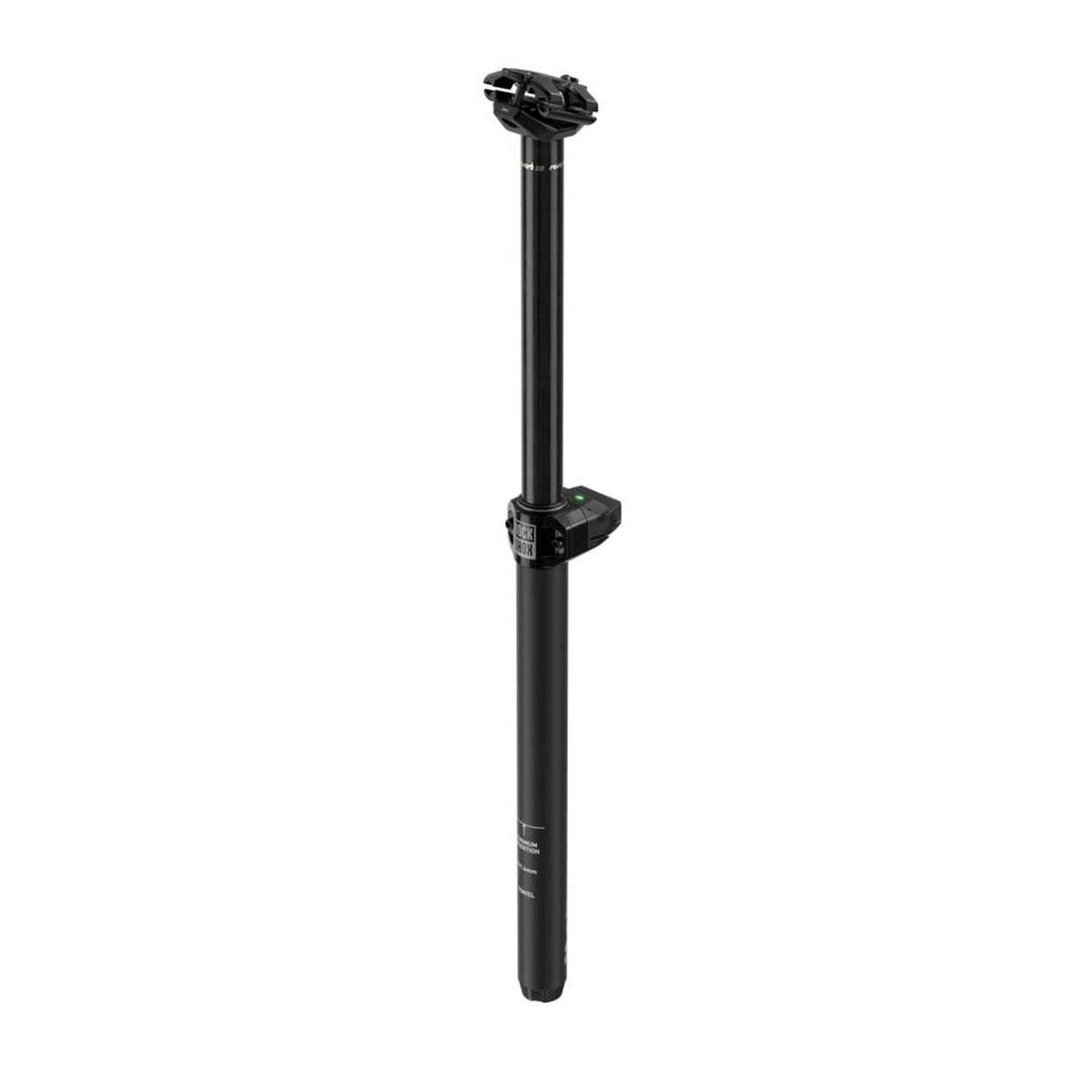 Zwart aluminium RockShox Reverb AXS B1 dropper zadelpen voor mountainbikes, zichtbaar in de afbeelding.