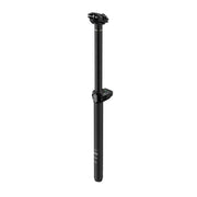 Zwart aluminium RockShox Reverb AXS B1 dropper zadelpen voor mountainbikes, zichtbaar in de afbeelding.