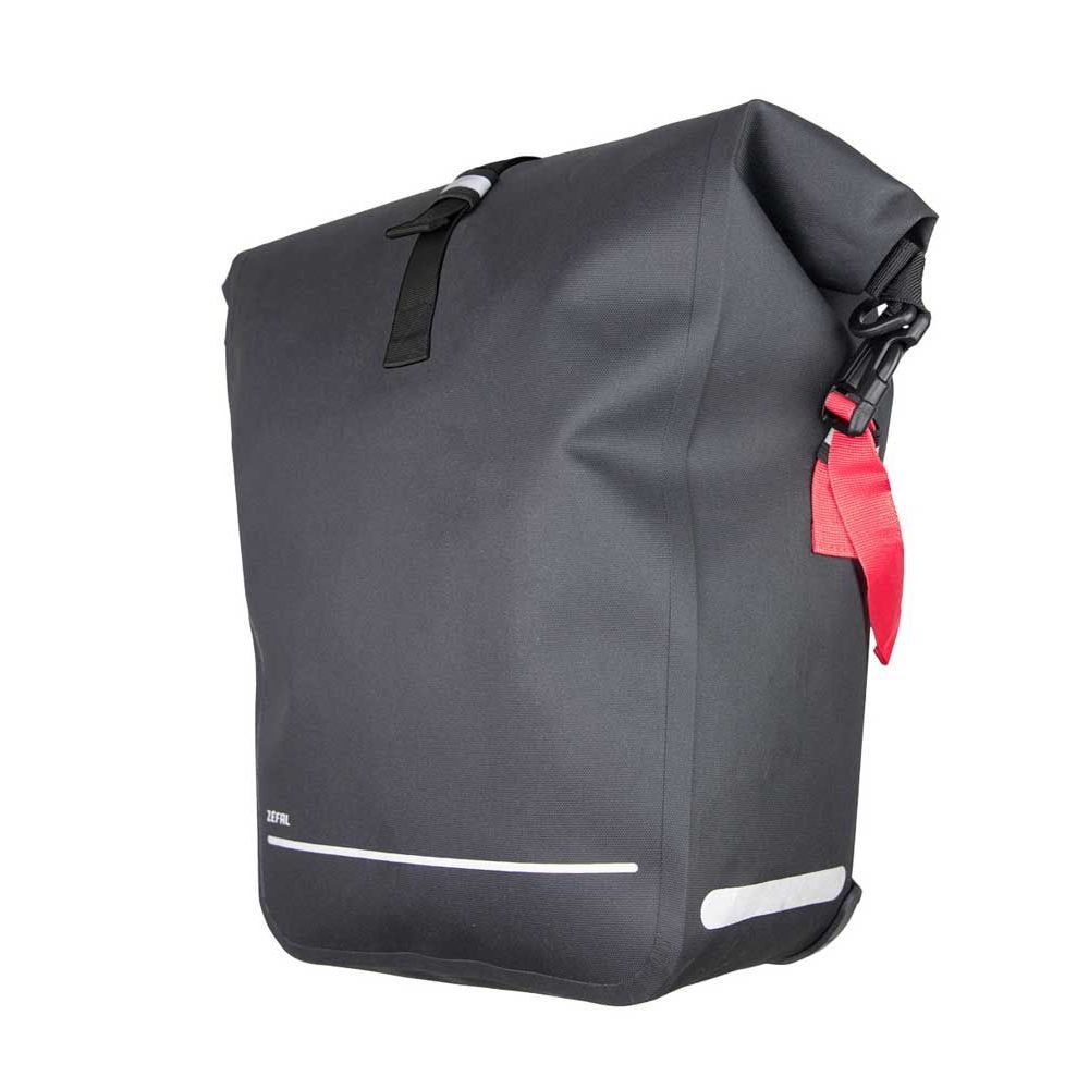 Zefal Z Traveler enkele fietstas waterdicht met Z Quick Mount, geschikt voor fietsaccu of bagage, zwart en robuust.