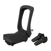 Urban Iki achterzitje Junior MIK HD voor fiets, zwart met veilige bevestigingsbanden en comfortabele zitpositie.