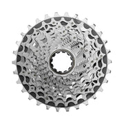 Zilveren SRAM Xg1270 E1 12V Xdr cassette voor fiets, 12-speed met metalen tandwielen en duurzame constructie