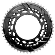Zwart Sram Force PM E1 TM 12-speed kettingblad met 46T en 33T voor racefiets, zichtbaar op de afbeelding