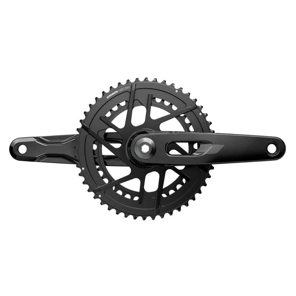 Sram Rival E1 Dub crankstel 12V met aluminium zwart afwerking, 46/33 en 48/35 tandwielen, direct mount.