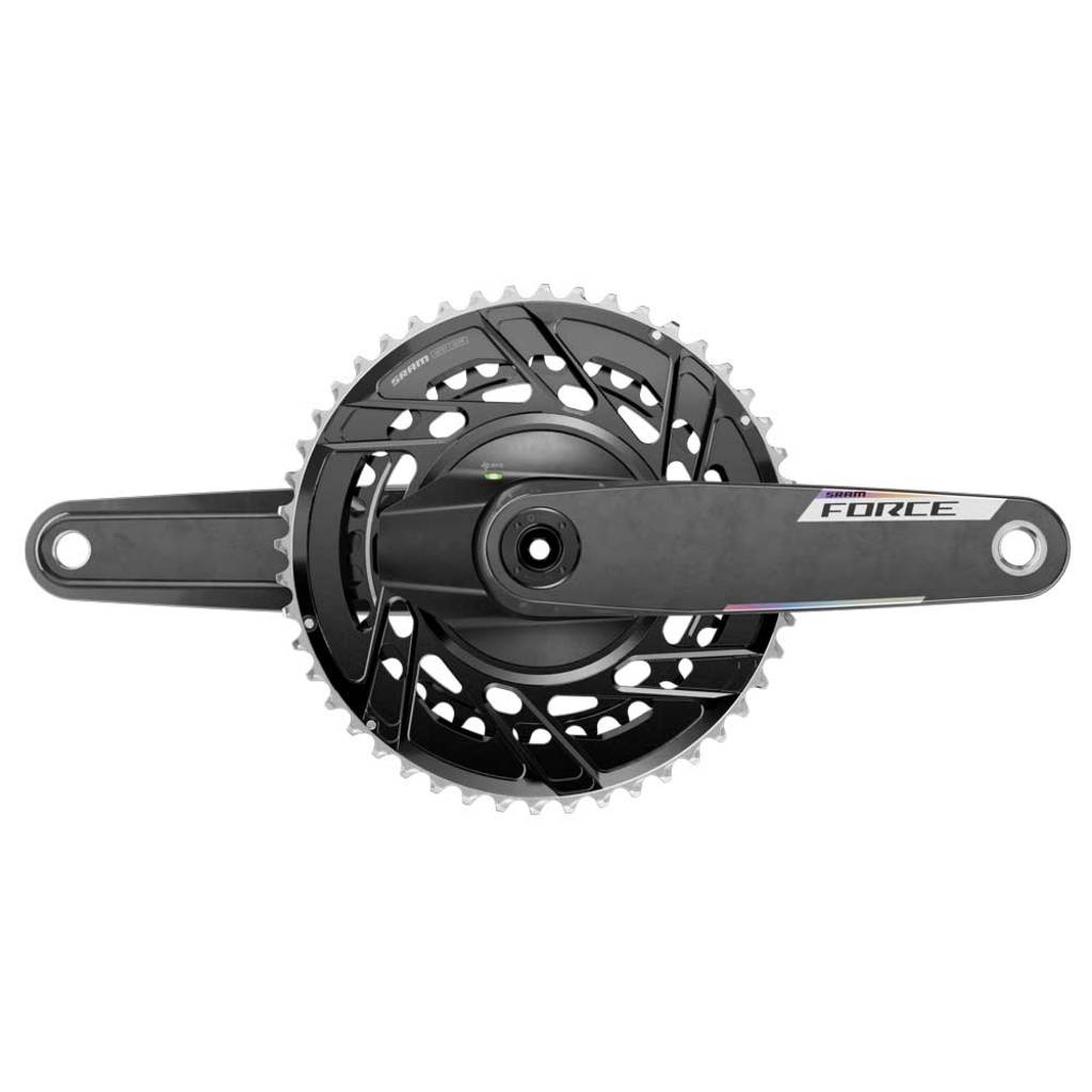 Sram Force PM E1 DUB 12V cranks met geïntegreerde vermogensmeter voor racefietsen, zwart met ketting en pedalen