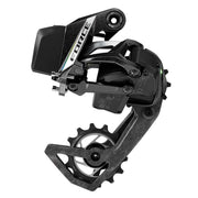 Sram Force eTap AXS E1 12V achterderailleur in zwart carbon voor maximale 36T cassette, geschikt voor racefietsen.