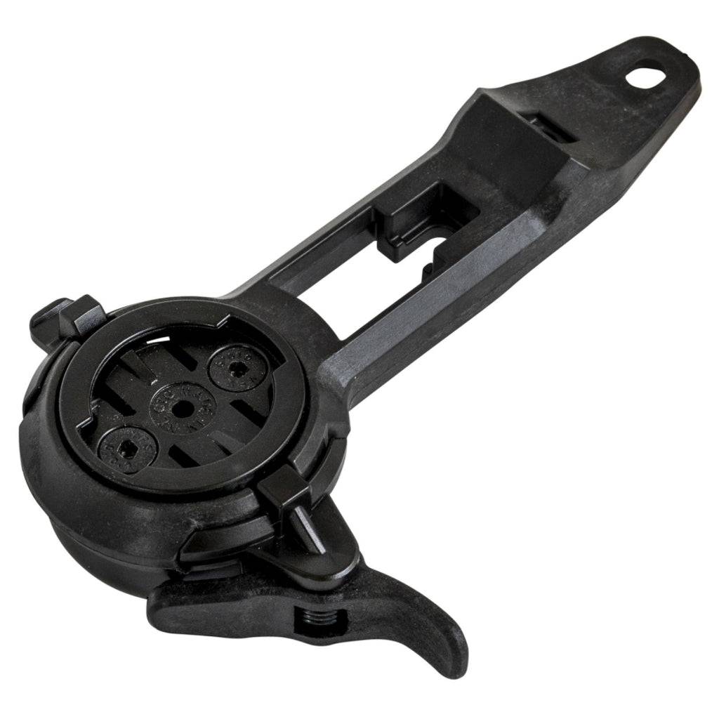 CloseTheGap HideMyBell RaceDay4 Evo GPS-houder in zwart carbon voor fiets, compatibel met verschillende GPS-apparaten.