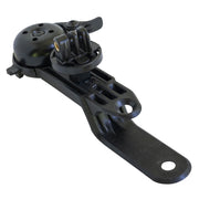 CloseTheGap Raceday4 Evo Gg GPS-houder in zwart carbon voor HideMyBell op fiets, met bevestigingsmechanisme en display.