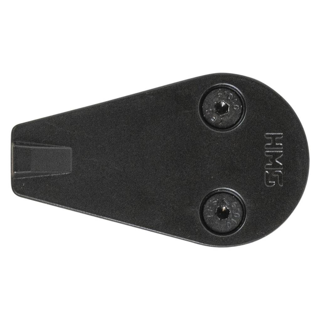 CloseTheGap HideMyBell Raceday4 Karoo Adapter in zwart, compact en stevig voor fietsaccessoires op een zwarte achtergrond.