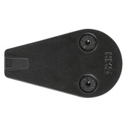 CloseTheGap HideMyBell Raceday4 Karoo Adapter in zwart, compact en stevig voor fietsaccessoires op een zwarte achtergrond.