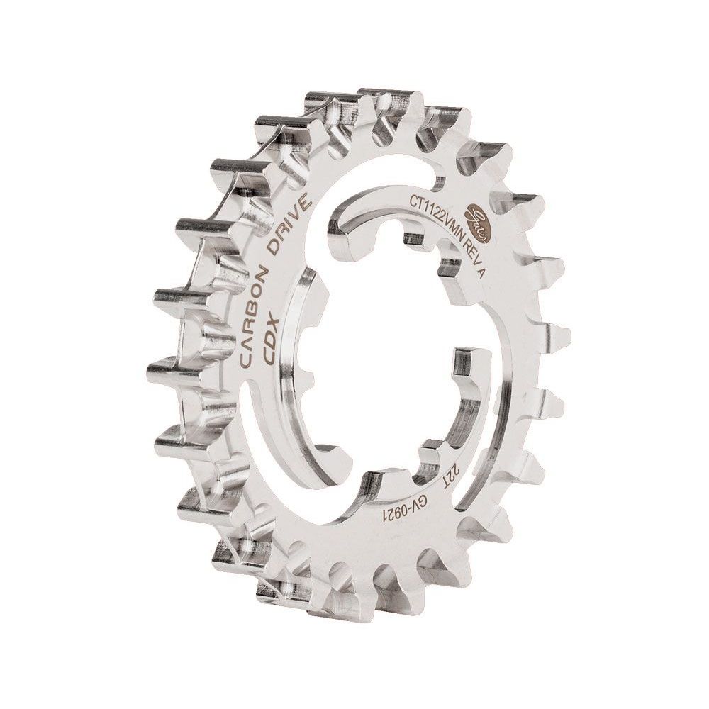 RVS Gates Carbon Drive CDX Enviolo Achtertandwiel Centertrack voor fiets, zichtbaar vanaf de zijkant