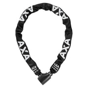 AxA Absolute 9 kettingslot ART 2, stevig beveiligingsslot met ketting voor fietsen, in zwart, zichtbaar in de afbeelding.