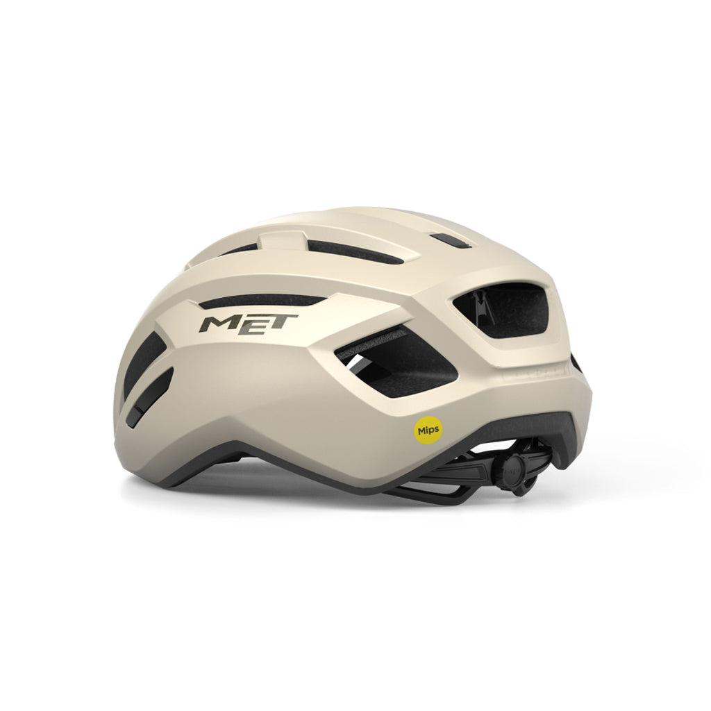 MET Racefiets Helm Vinci Mips, lichte en veilige fietshelm met aerodynamisch ontwerp en verstelbare ventilatieopeningen.