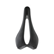 Zwart Selle Italia SLR Carbon racefiets en MTB zadel met lichtgewicht carbon constructie en ergonomisch ontwerp.