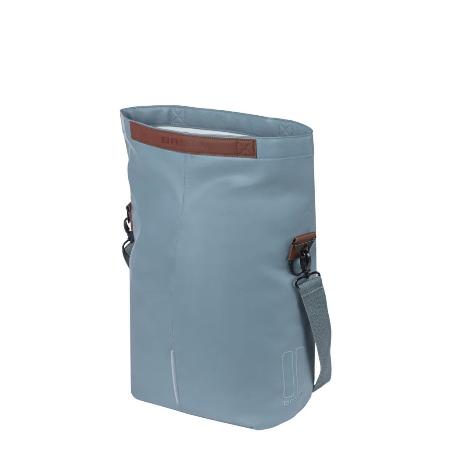 Basil City Shopper fietstas in zwart met MIK haken, 14-16 liter, eenvoudige enkelmodel voor fietsaccessoires