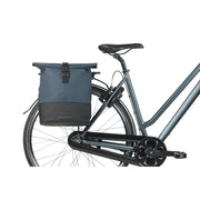Basil Cove Shoppertas 14-16 liter met MIK-haken voor fietstassen, enkel, zwart met reflectie, geschikt voor elektrische fietsen