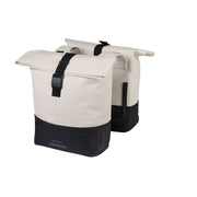 Basil Cove dubbele fietstas van gerecycled PET, 28-32 liter, universeel bevestigingssysteem, geschikt voor fiets met dubbele bagagedrager