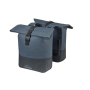 Dubbele Basil fietstas van gerecycled PET, 28-32 liter, geschikt voor universele fietsdragers, waterbestendig en duurzame bagage.