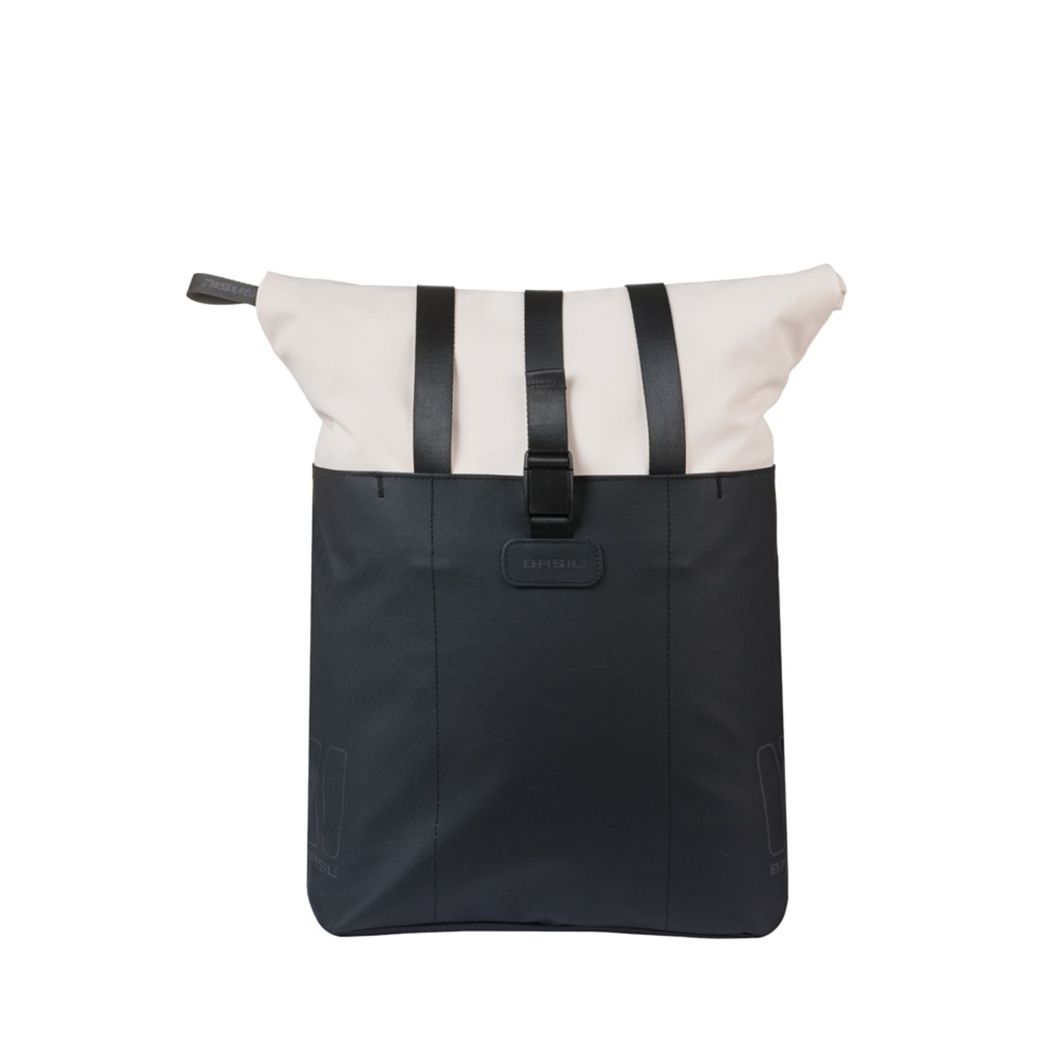Basil Vive Mik Hooks shoppertas voor 15-20 liter, waterdicht, gerecycled PET, eenvoudige fietstas voor dagelijks gebruik