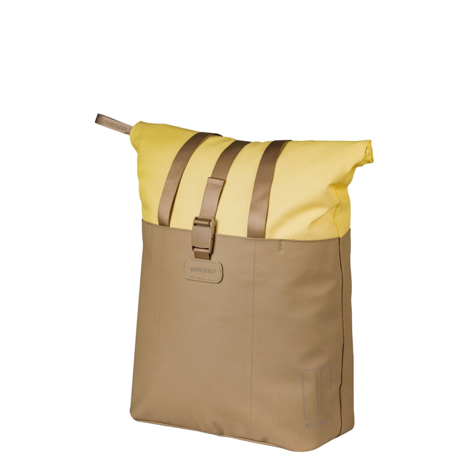 Basil Vive Mik Hooks shoppertas voor 15-20 liter, waterdicht en gerecycled PET, eenvoudige fietstas voor dagelijks gebruik