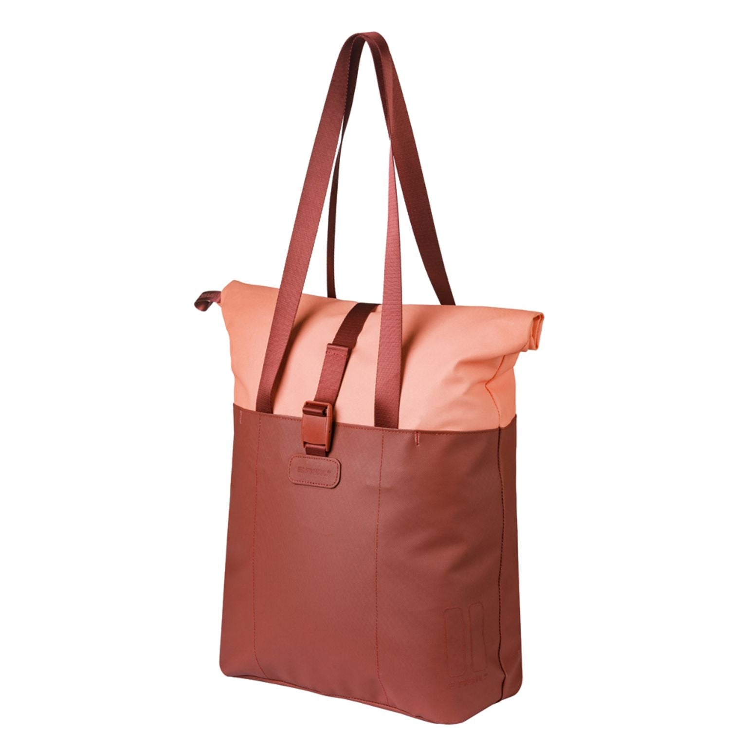 Basil Vive Mik Hooks fietstas voor een enkele bagage, waterdicht en gemaakt van gerecycled PET, geschikt voor 15-20 liter.