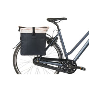 Basil Vive dubbele fietstas voor bagagedrager, geschikt voor 28-35 liter, zwart, waterbestendig en duurzaam design