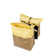 Basil Vive dubbele fietstas van gerecycled PET, geschikt voor MIK bagagedragers, 28-35 liter, zwart met reflecterende details