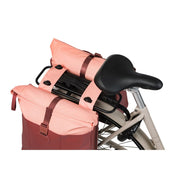 Basil Vive dubbele fietstas van gerecycled PET, zwart, met verstelbare montage voor fietsmanden van 28-35 liter